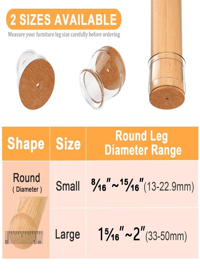 Rusido Chair Leg Floor Protectors Round, Silicone Chair Leg Protectors for Hardwood Floors, Chair Leg Caps Covers Protect Wooden Floors from Scratching 20 Pack Large - Image 4